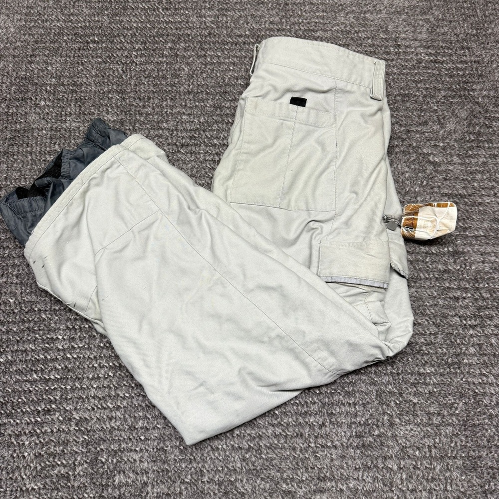 Burton Mens BIO-LITE Snowboard Pants Size L Vintage Y2K Gray Ski Cargo